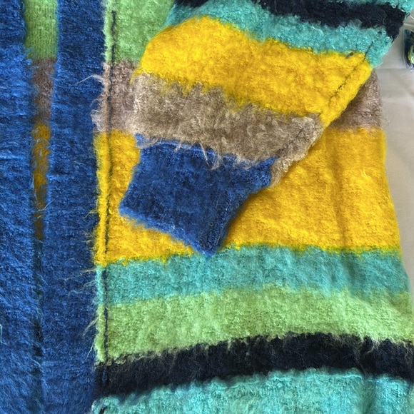 Free People Dream Team Cardigan Stripe Hooded Sweater Sunny Skies Size L - Picture 7 of 15